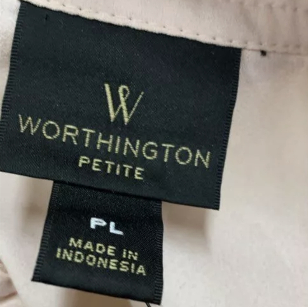 NWT Worthington Petite Rose Smoke Dot Blouse Size PL - Picture 2 of 5
